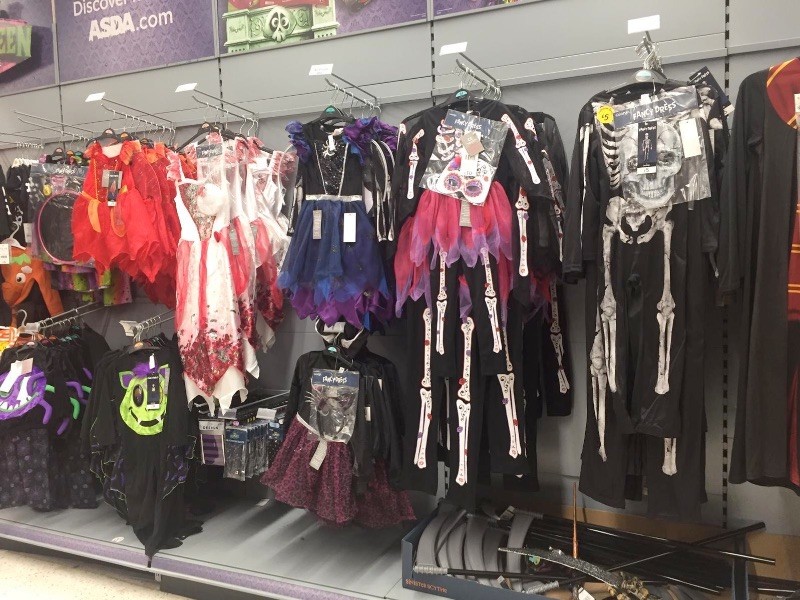 Halloween costumes in supermarket